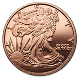 x 3 Copper Walking Liberty Round - 1 AVDP Oz, .999 Pure Copper