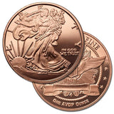 20-PACK 1 oz ADVP .999 BEAUTIFUL WALKING LIBERTY PURE COPPER ROUNDS