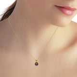 2 Carat 14K Solid Gold Necklace Natural Black Pearl