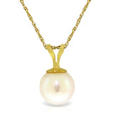 2 Carat 14K Solid Gold Necklace Natural Pearl