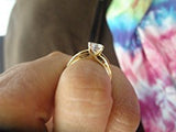 TWJC 14k Yellow Gold Solid Wedding Engagement Ring - Size 9