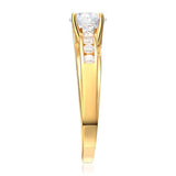 TWJC 14k Yellow Gold Solid Wedding Engagement Ring - Size 9