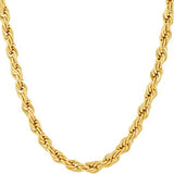 Lifetime Jewelry 6MM Rope Chain, 24K Gold with Inlaid Bronze, Premium Fashion Jewelry, Pendant Necklace Made to Wear Alone or with Pendants, Guaranteed for Life, 18 Inches