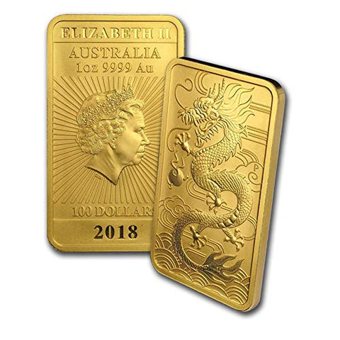 RANDOM YEAR 1oz Gold Bar Australia Perth Mint Dragon Series Coin $100 Brilliant Uncirculated