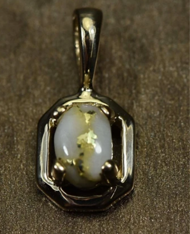 AUTHENTIC HAND CRAFTED GOLD QUARTZ PENDANT